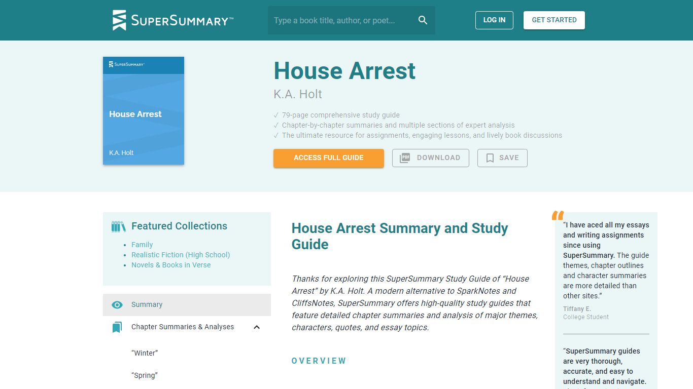 House Arrest Summary and Study Guide | SuperSummary